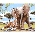 Paint by numbers kits wholesale baby elephant and giraffe